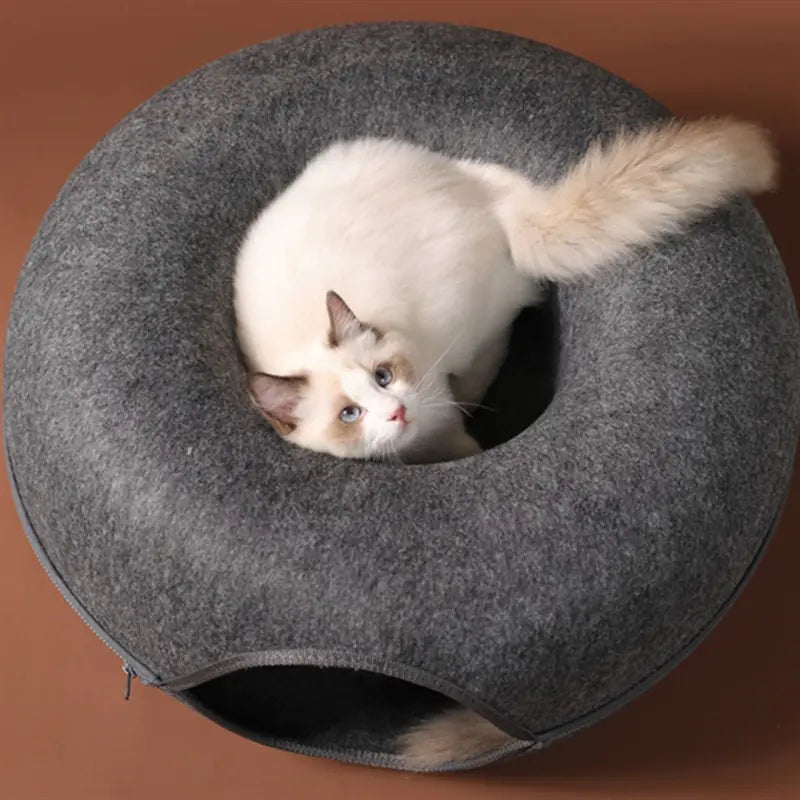 Juguete de juego interactivo Donut Cat Bed/ Tunnel