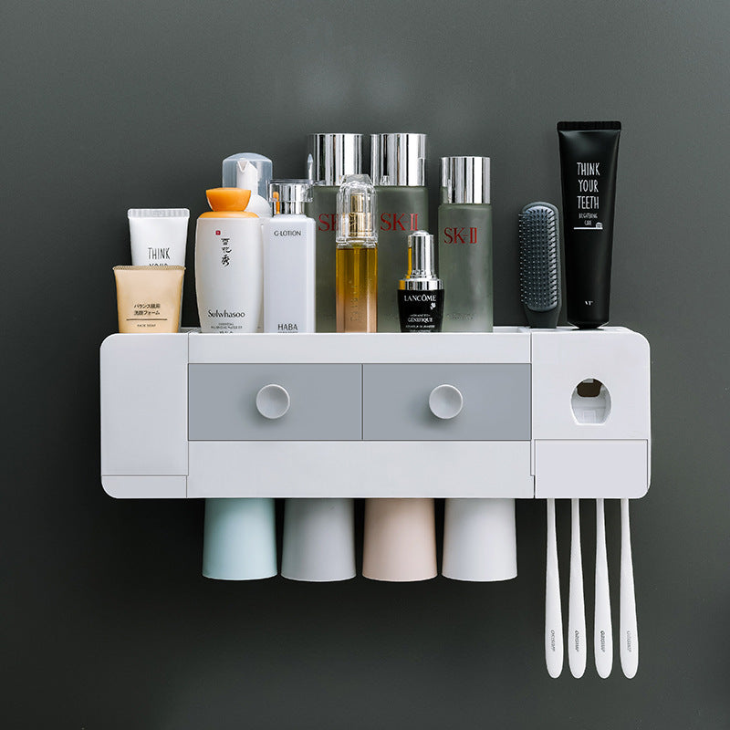 Estante magnético para cepillos de dientes montado en la pared