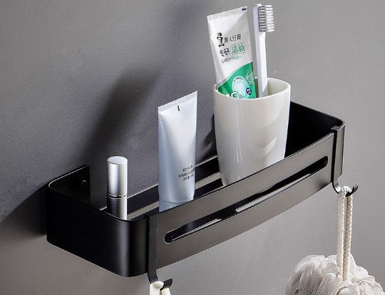 Punch-Free Corner Shelf with Hook