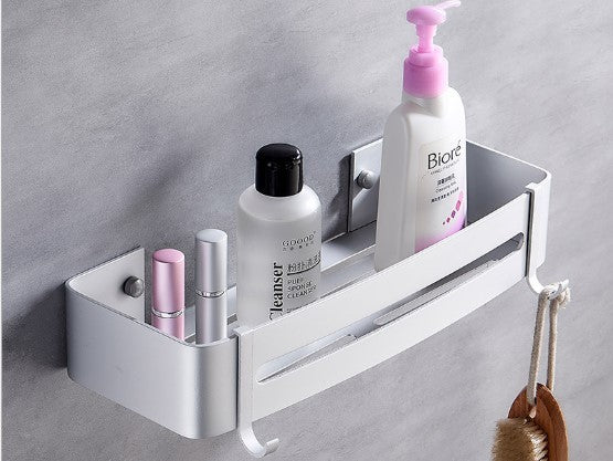 Punch-Free Corner Shelf with Hook