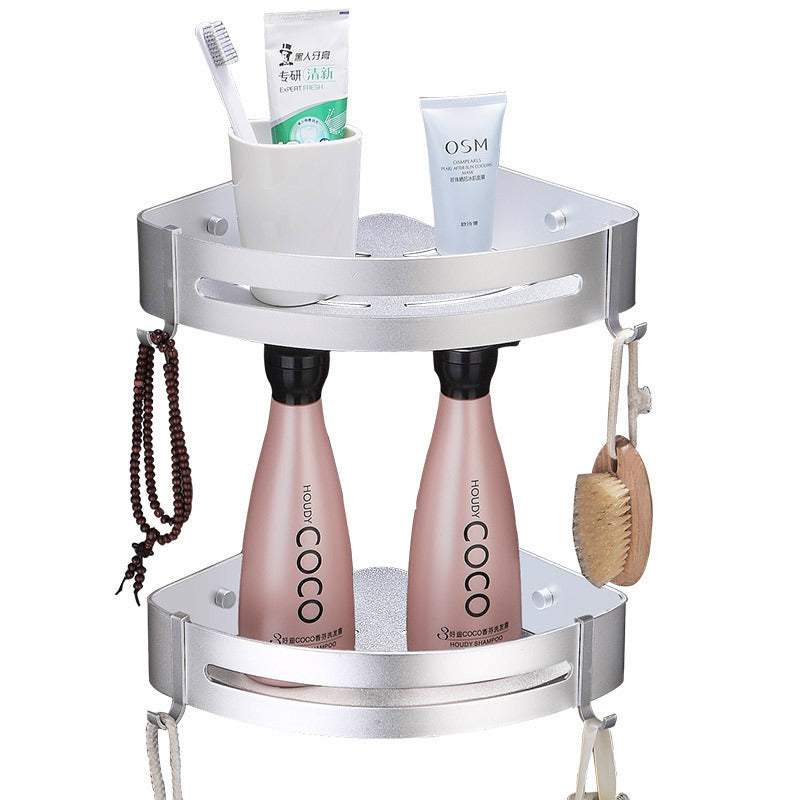 Punch-Free Corner Shelf with Hook