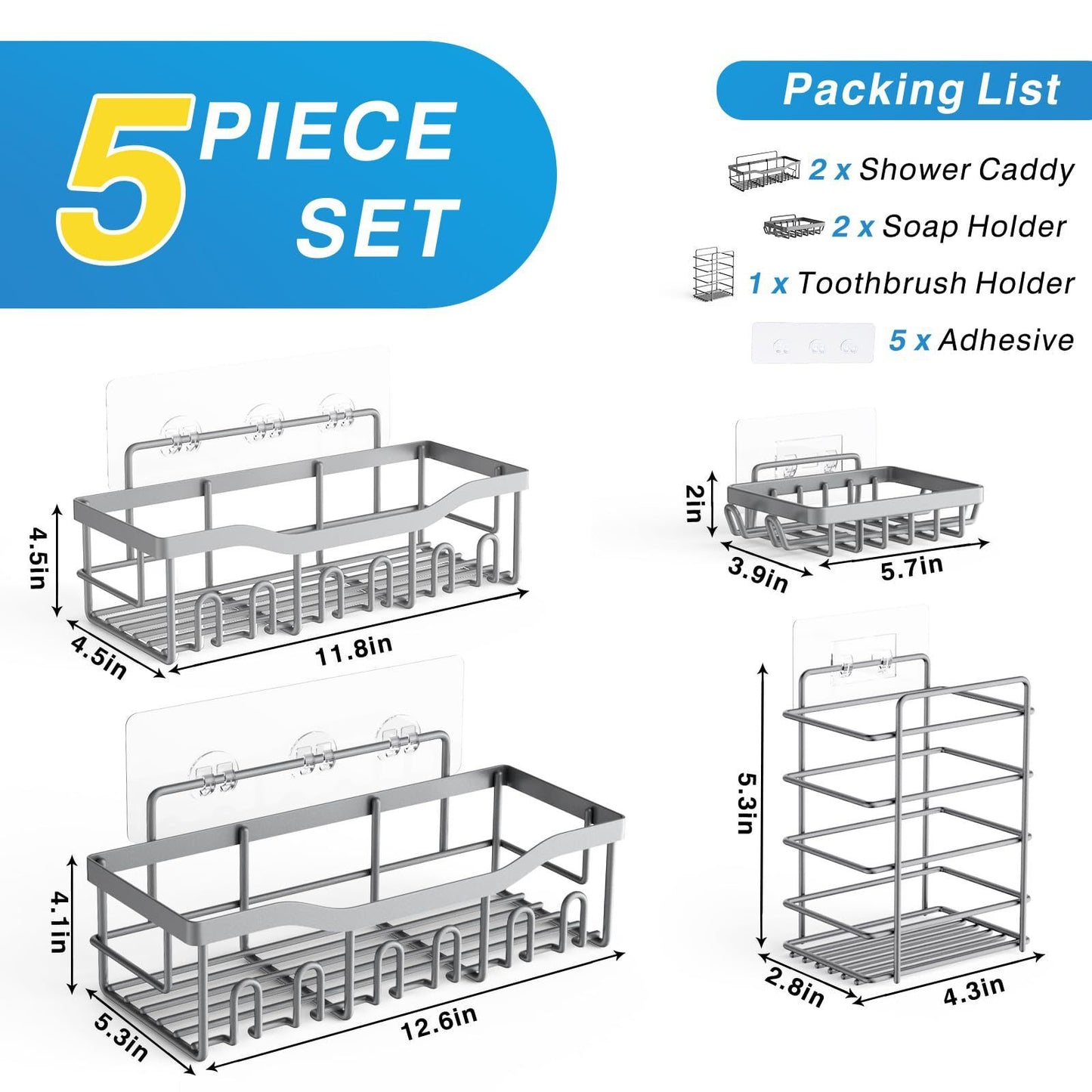 Punch-Free Wall-Mounted Bathroom Rack