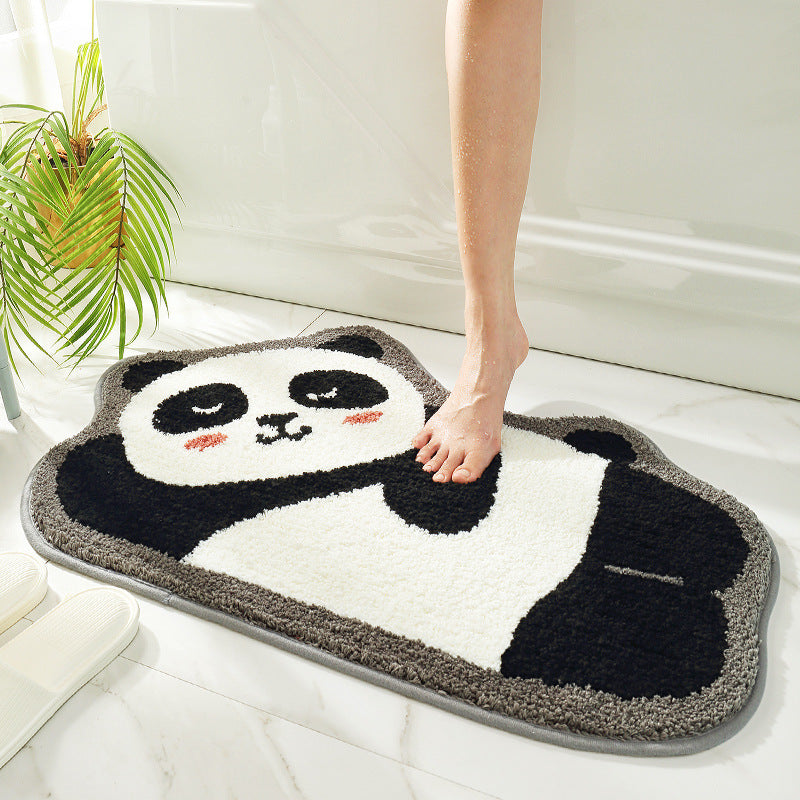 Panda Bath Mat: Absorbent, Non-Slip Microfiber
