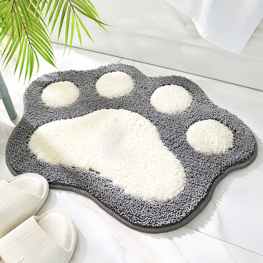 Alfombra de baño absorbente de agua en forma de pie