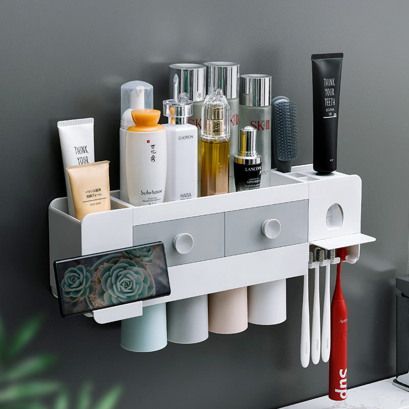 Estante magnético para cepillos de dientes montado en la pared