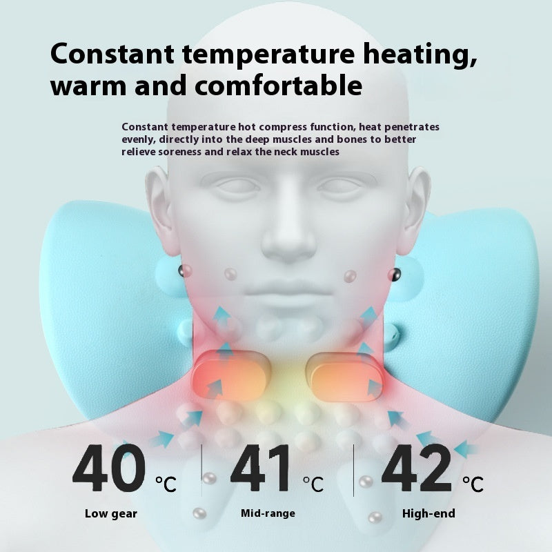 Almohada portátil de masaje con puntos de acupuntura para el cuello