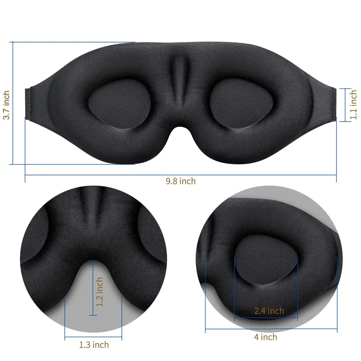 Antifaz contorneado 3D para dormir