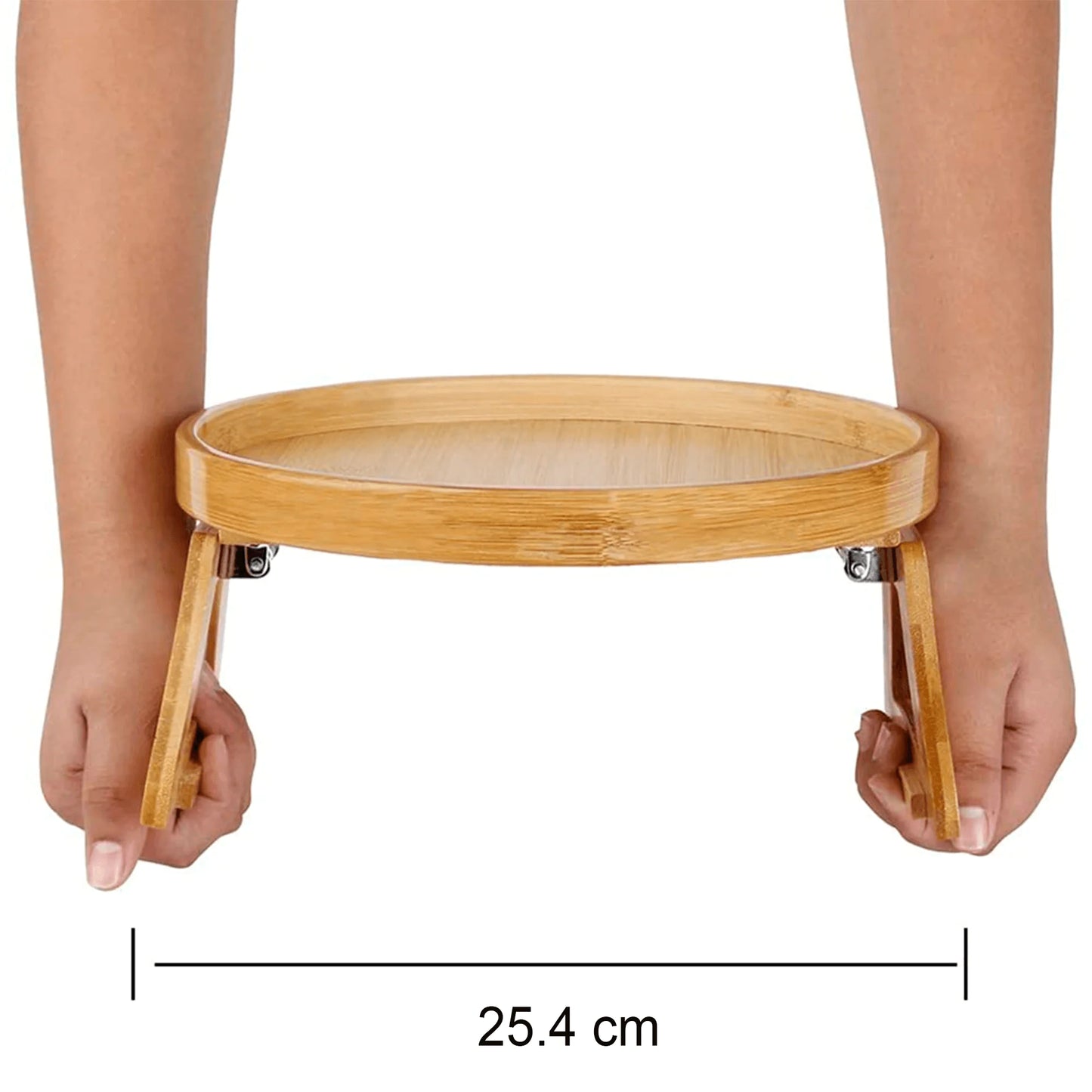 Bandeja de sofá de madera con asas plegables