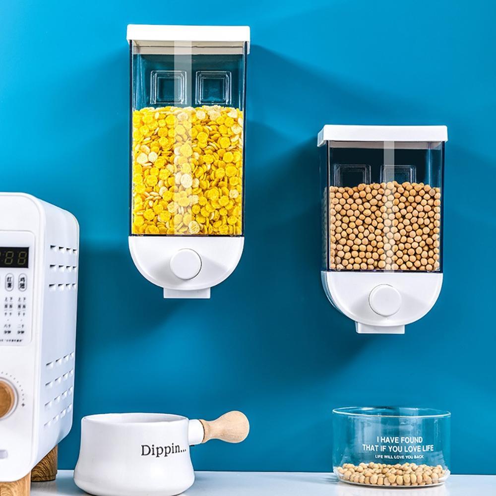 Dispensador de cereales montado en la pared Almacenamiento de alimentos