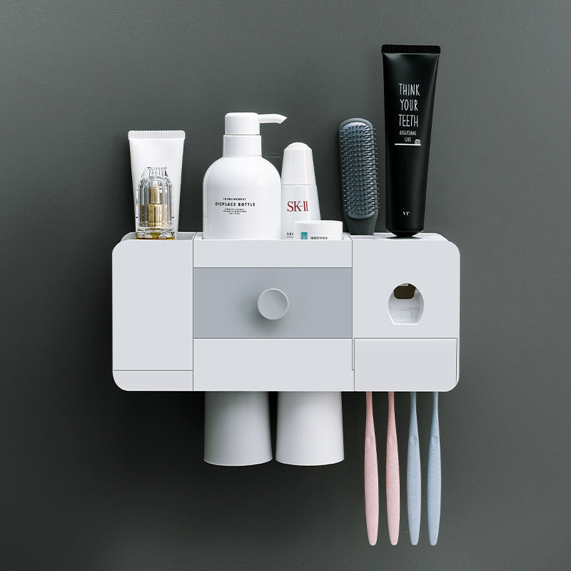 Estante magnético para cepillos de dientes montado en la pared