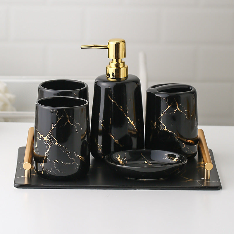 Juego de tazas de baño de cerámica