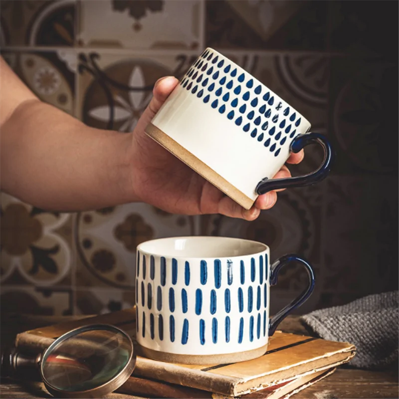 Tazas de cerámica pintadas a mano de estilo japonés