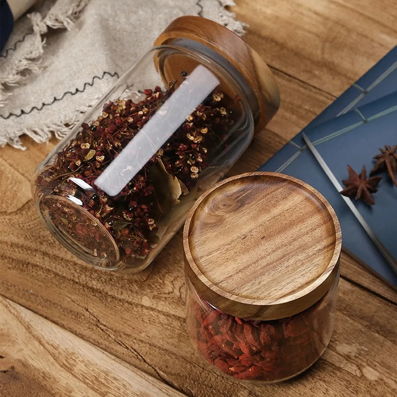 Tarro de almacenamiento de cocina hermético de vidrio