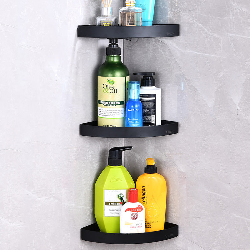 Estante esquinero para baño, sin perforaciones