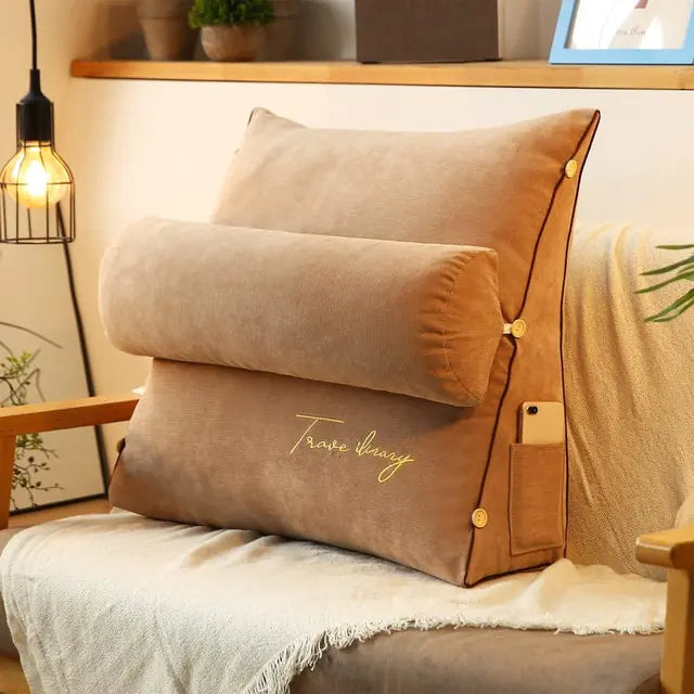 Almohada de lectura triangular