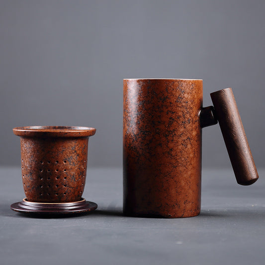 Tazas japonesas comerciales con asas de madera