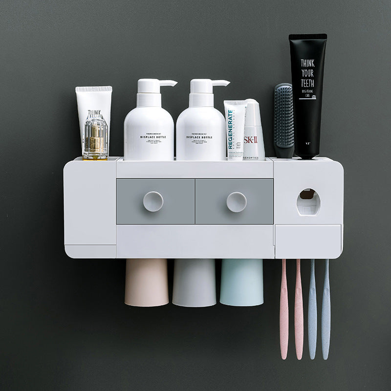 Estante magnético para cepillos de dientes montado en la pared