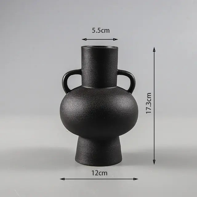 Jarrones de cerámica negros blancos