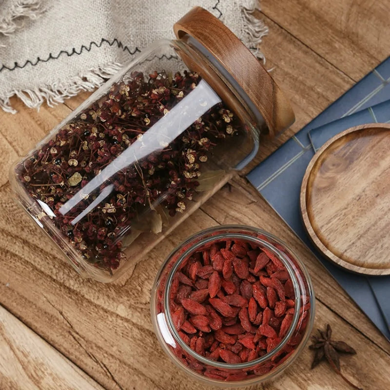 Tarro de almacenamiento de cocina hermético de vidrio