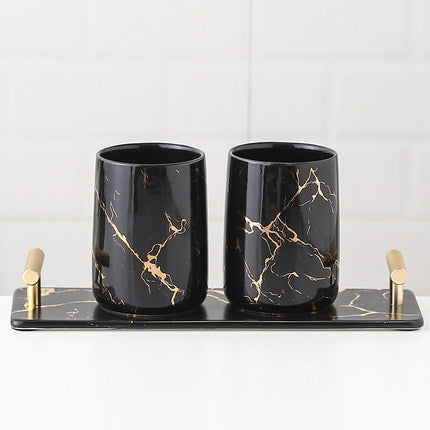 Juego de tazas de baño de cerámica