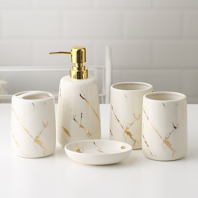 Juego de tazas de baño de cerámica