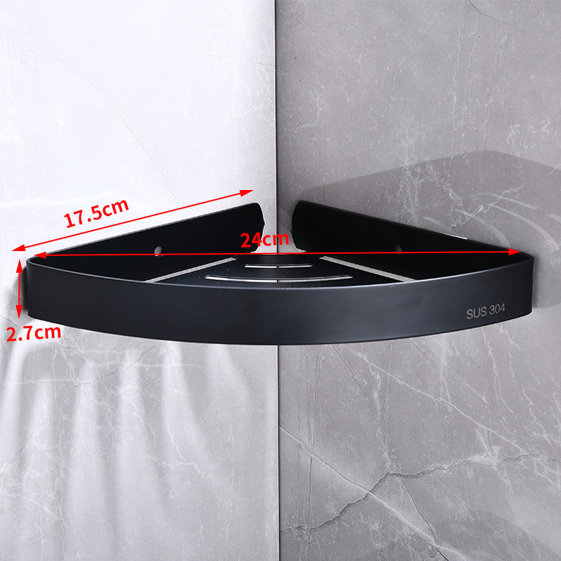 Estante esquinero para baño, sin perforaciones