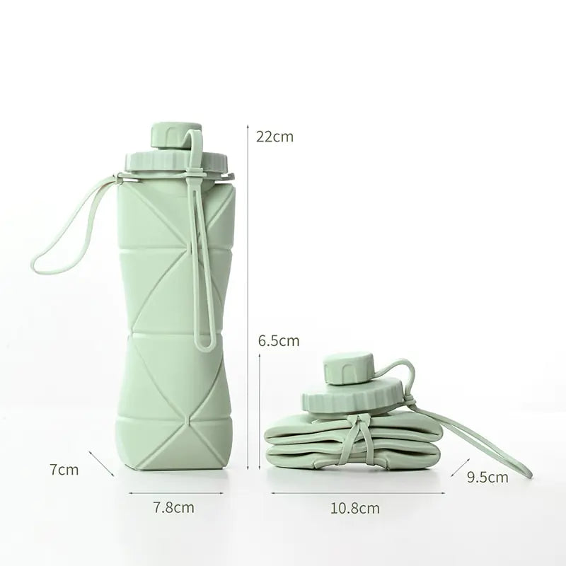Botella de agua plegable de silicona de 600 ml