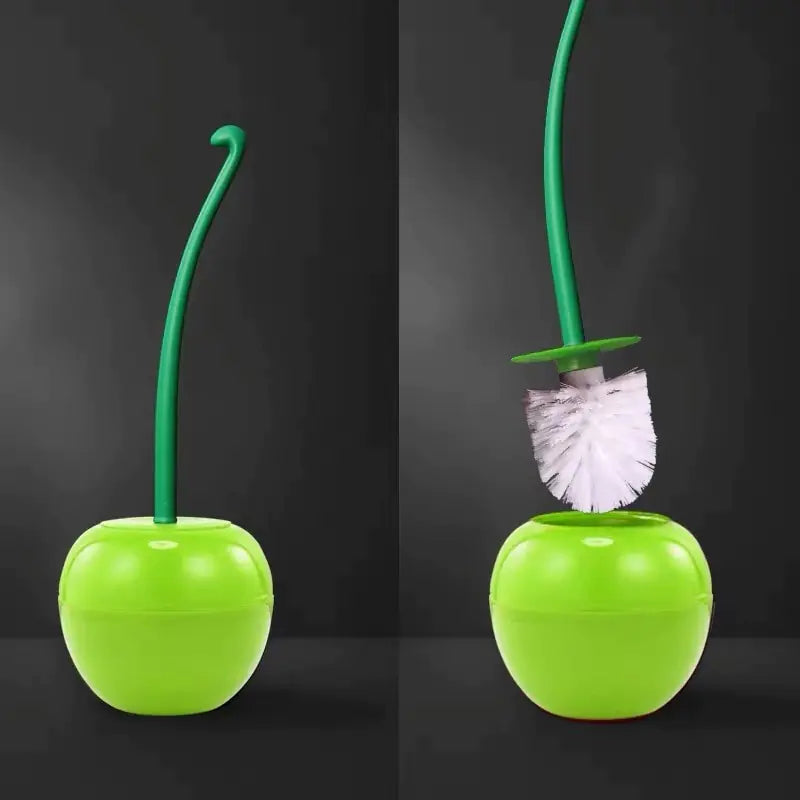 Juego de portaescobillas para inodoro con forma de cereza