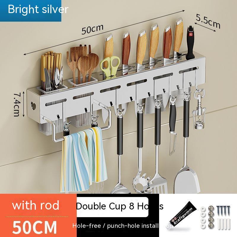 Stainless Steel Knife Holder with Storage