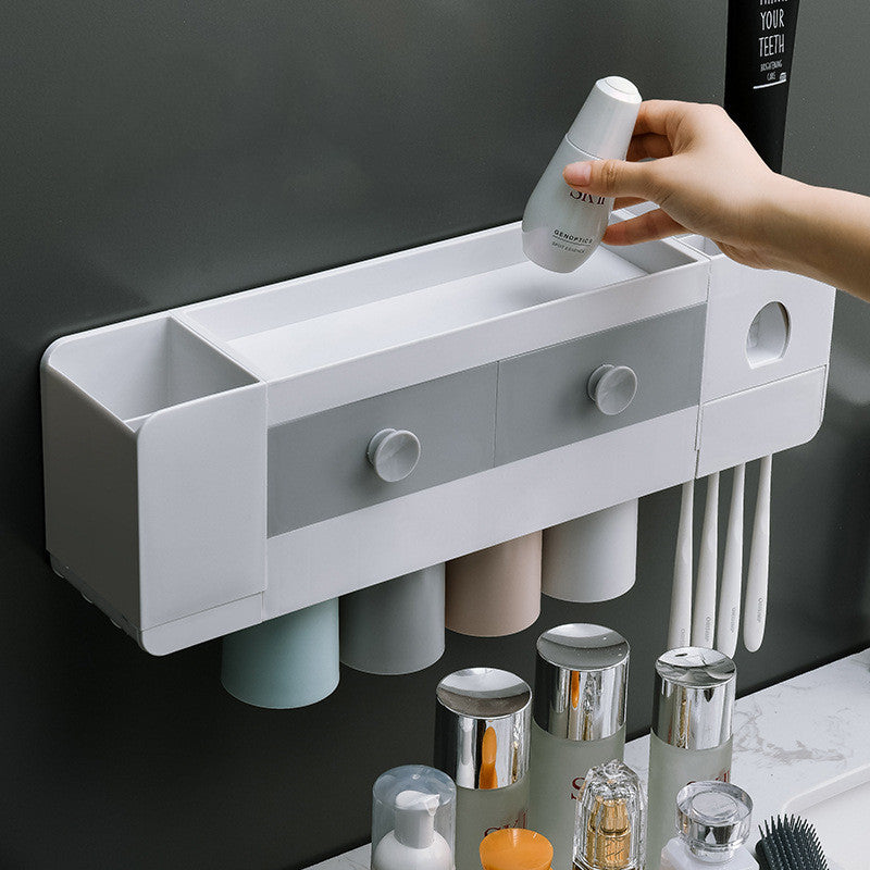 Estante magnético para cepillos de dientes montado en la pared