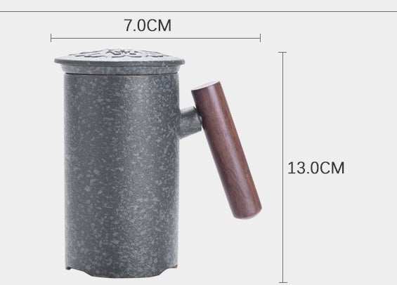 Tazas japonesas comerciales con asas de madera