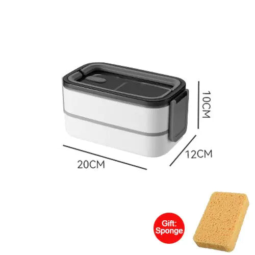 Caja Bento de acero inoxidable de 2 capas