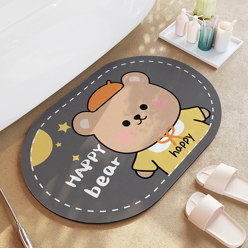 Alfombra de baño de barro de diatomeas de dibujos animados