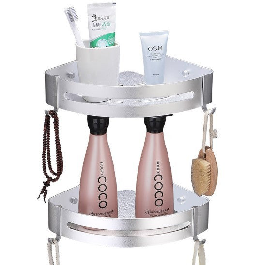 Punch-Free Corner Shelf with Hook