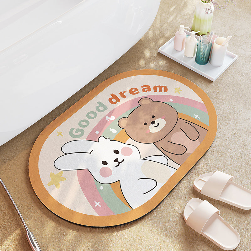 Alfombra de baño de barro de diatomeas de dibujos animados