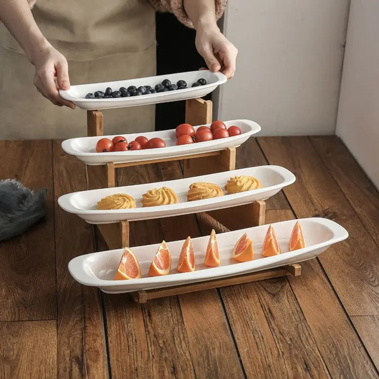 Plato de pastel escalonado de cerámica
