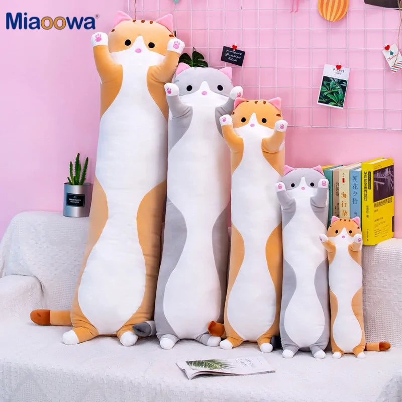 Almohada de gato para niños de 130 cm de largo