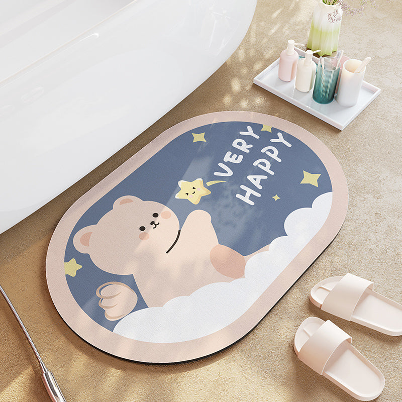 Alfombra de baño de barro de diatomeas de dibujos animados