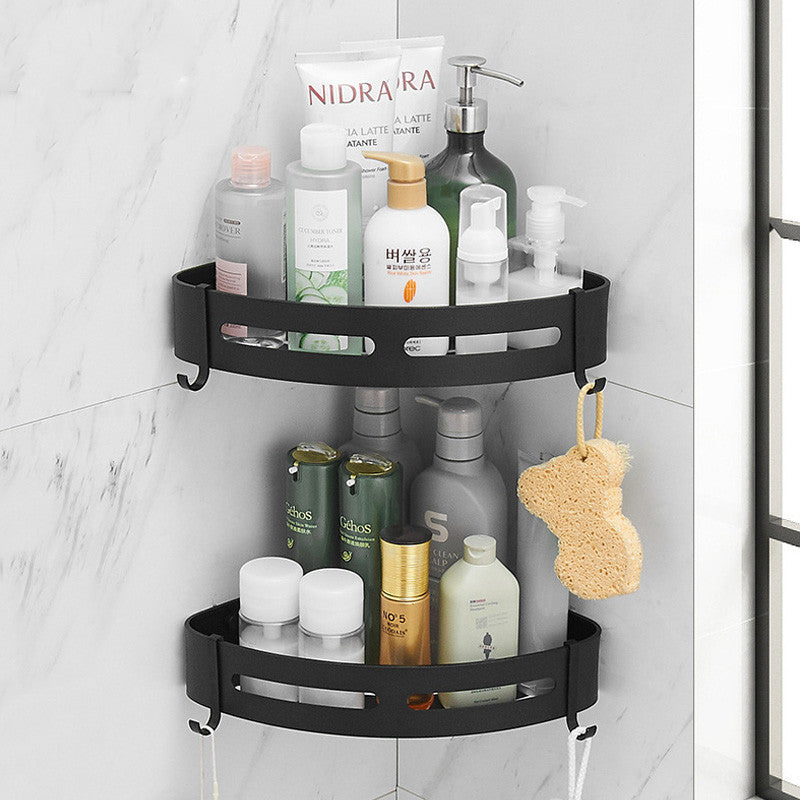Punch-Free Corner Shelf with Hook