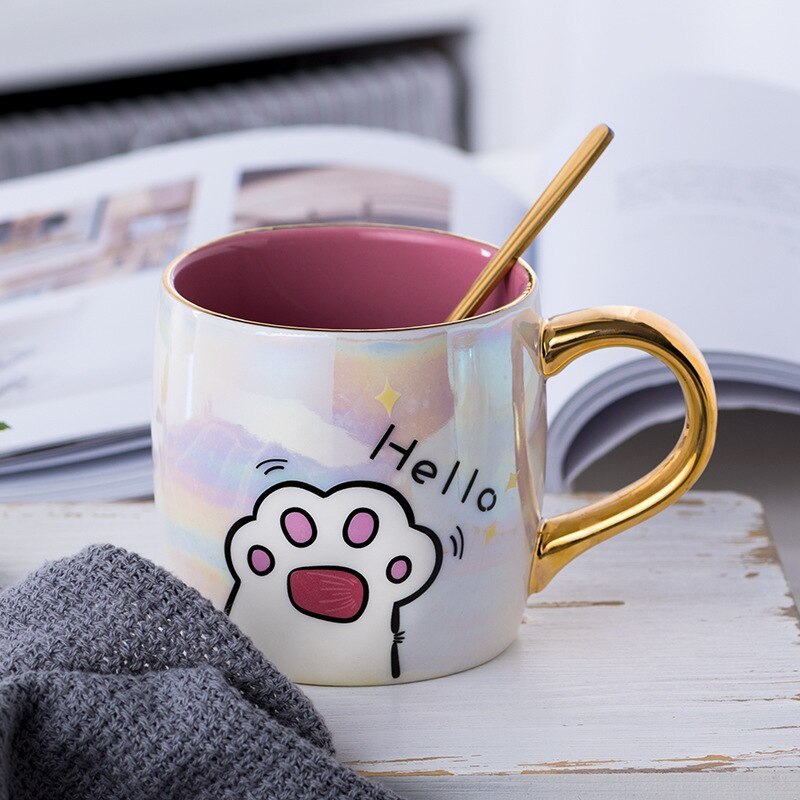 Conjunto de tazas de dibujos animados lindo