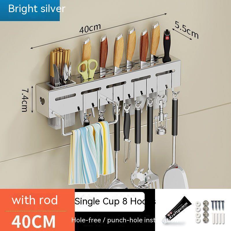 Stainless Steel Knife Holder with Storage