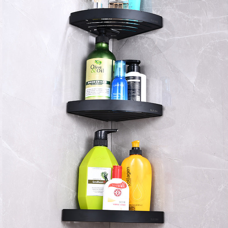 Estante esquinero para baño, sin perforaciones