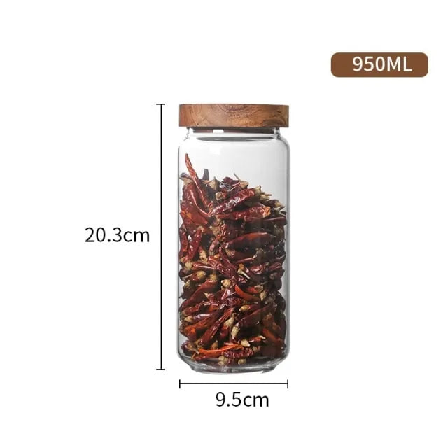 Tarro de almacenamiento de cocina hermético de vidrio