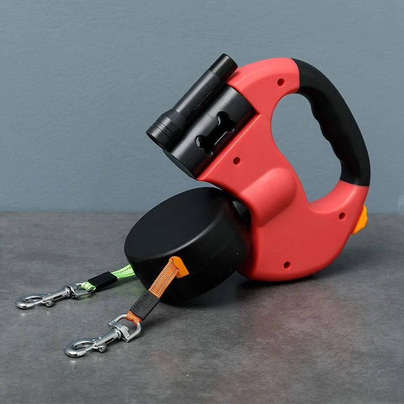 Correa de cuerda para perros doble con luz
