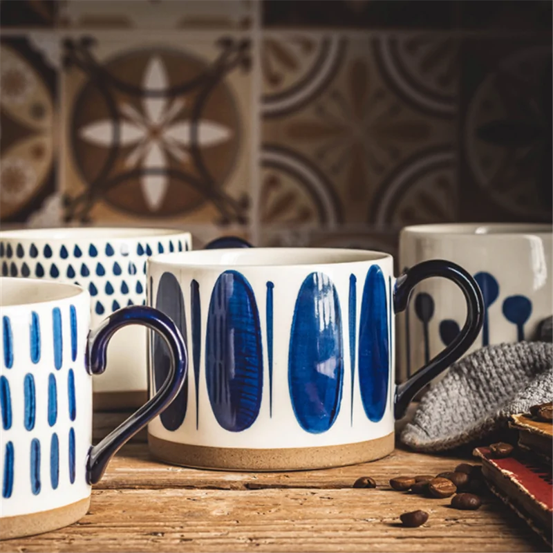 Tazas de cerámica pintadas a mano de estilo japonés