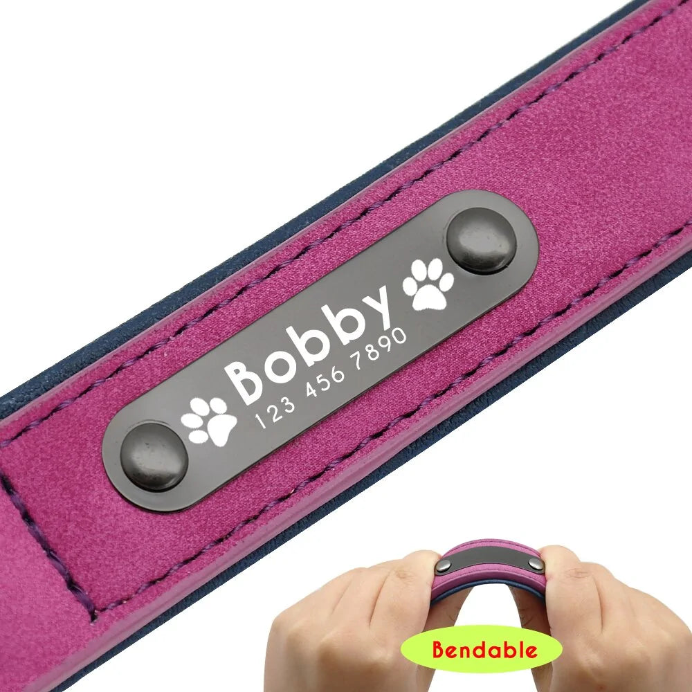 Collar de perro de cuero personalizado