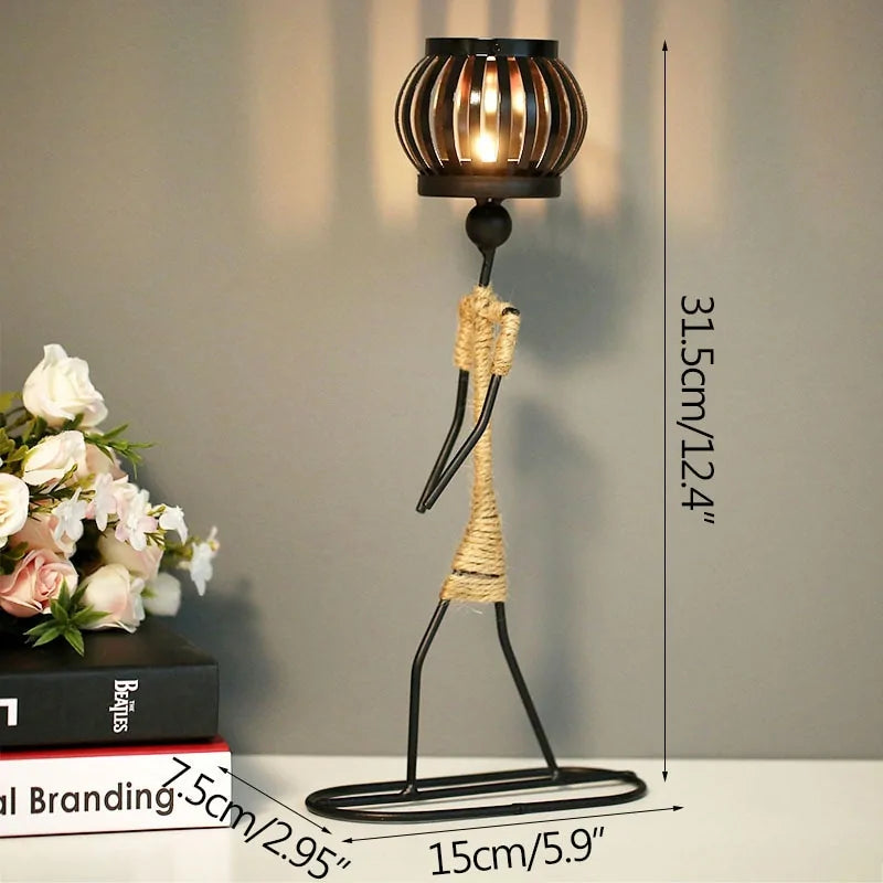 Nordic Abstract Metal Candle Holder Sculpture