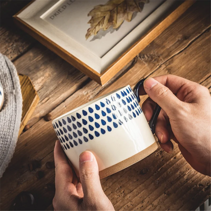 Tazas de cerámica pintadas a mano de estilo japonés