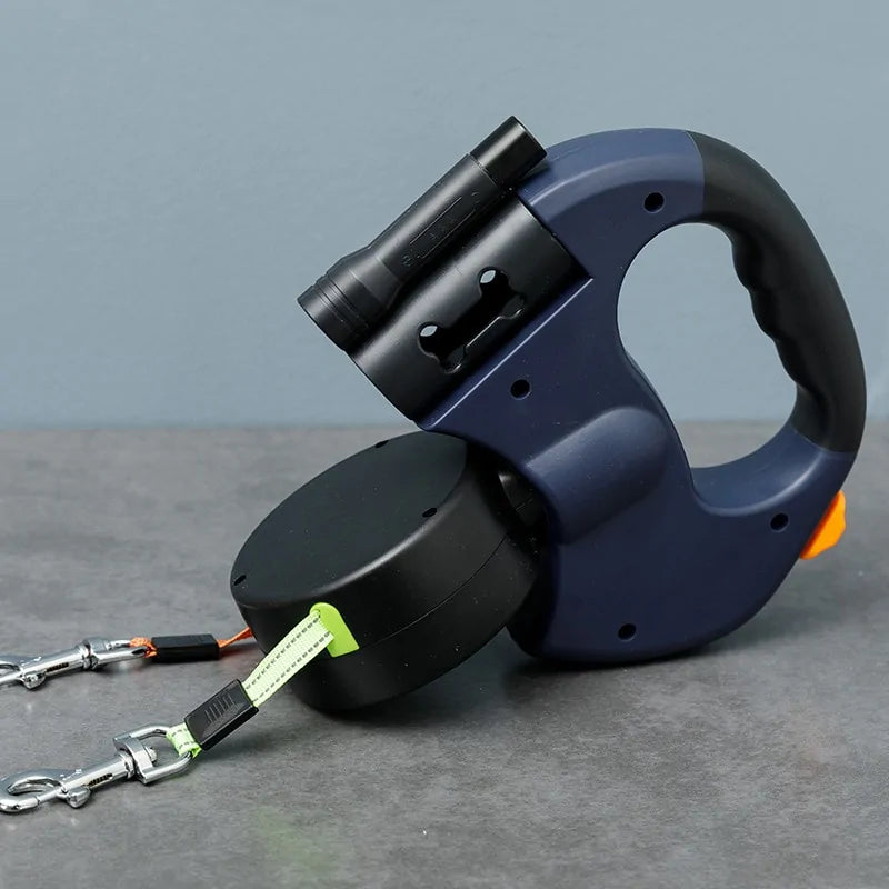 Correa de cuerda para perros doble con luz
