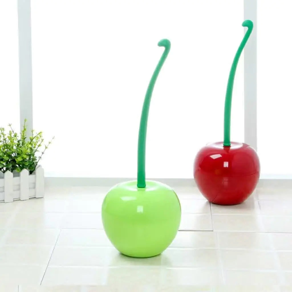 Juego de portaescobillas para inodoro con forma de cereza